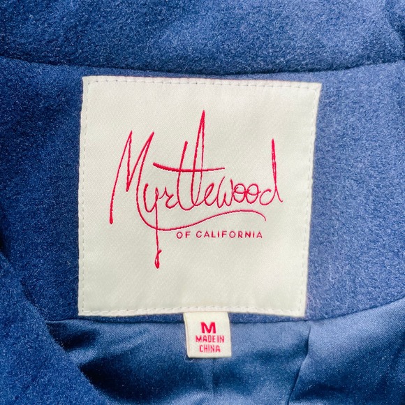 Myrtlewood Navy Button Down Wool Jacket with Gold Buttons - Sz M - Picture 7 of 8